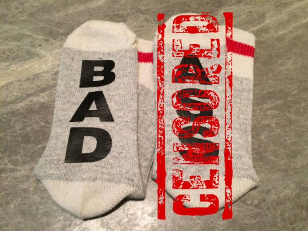 Bad Ass word Socks Funny Socks Novelty Socks Etsy