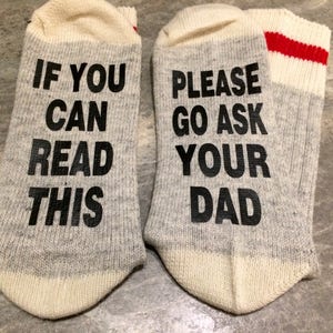 Wenn du das lesen kannst ... Bitte fragen Sie Ihren Vater (Wort Socken - Lustige Socken - Neuheit Socken)