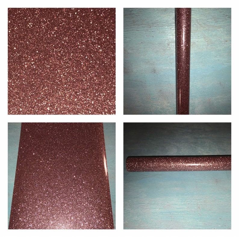 Htv Glitter Rose Gold Iron On Heat Transfer Vinyl Image 0