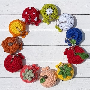Cute Themed Whale Keychain, Crochet Amigurumi Accessories, Summer Fall Fruit Ornaments, Handmade Gift, Southern Paragon