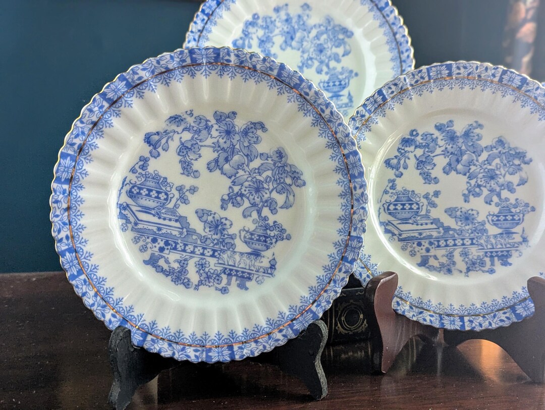 Vintage Set of Blue and White Bread Plates | China Blau Pattern German ...