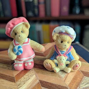 Vintage Cherished Teddies "Paws for Patriotism" Figurines | Boy & Girl Bear Pair | Enesco 2004