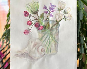 Summer Blooms with Shell