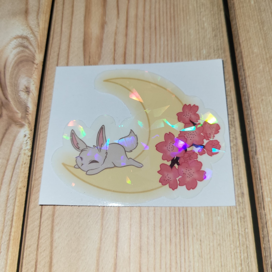Lunar Rabbit Ink Lunar Rabbit Sticker || Holographic Stickers - Etsy