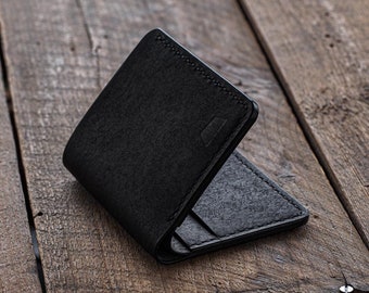 NERO Wallet | Handmade leather bi-fold wallet | Black wallet for men | Front pocket wallet | Gift for him | Made in Finland