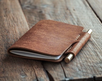 Voyager Leather journal | Handmade leather notebook cover | Leather sketchbook cover | Brown leather journal | Brown leather notebook cover