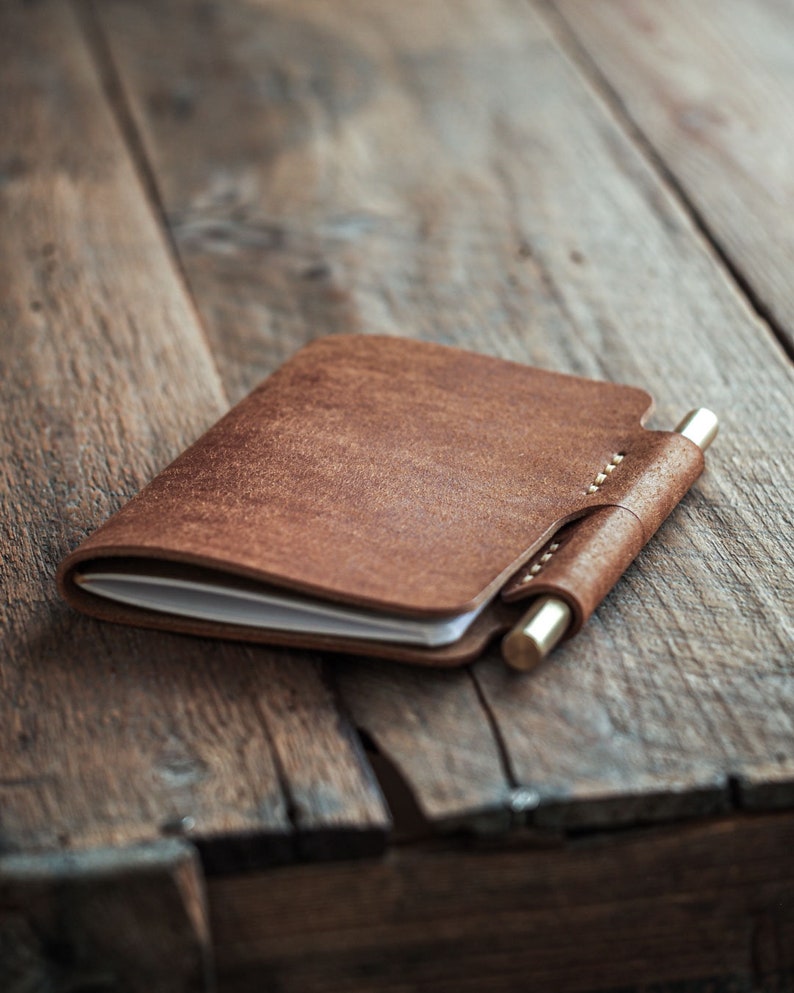 Handmade leather journal. Leather notebook cover. Leather sketchbook cover with a pen holder. Vegetable tanned leather from Italy. Handmade in Finland.