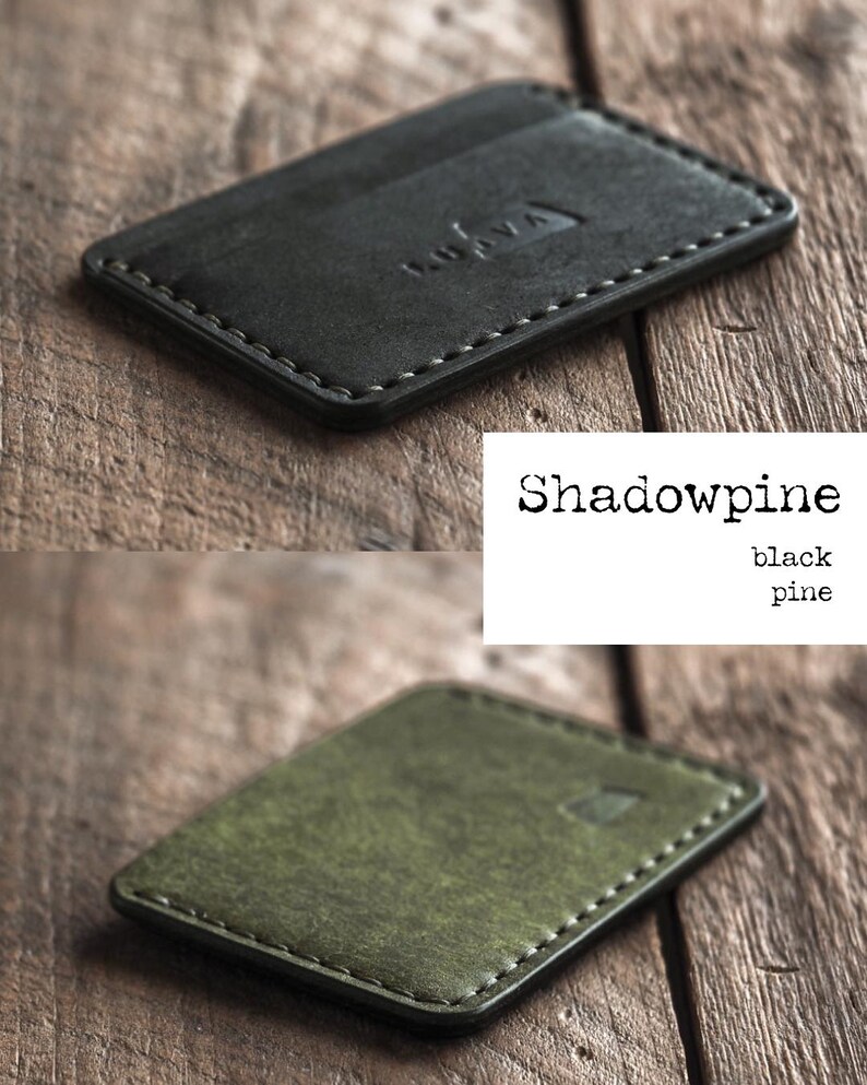 Handmade Black Leather Card Holder Minimalist Wallet Proper Wallet Etsy