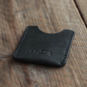 Luava handmade leather wallet card holder black