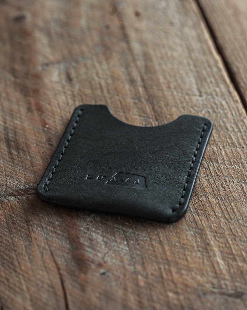 Luava handmade leather wallet card holder black