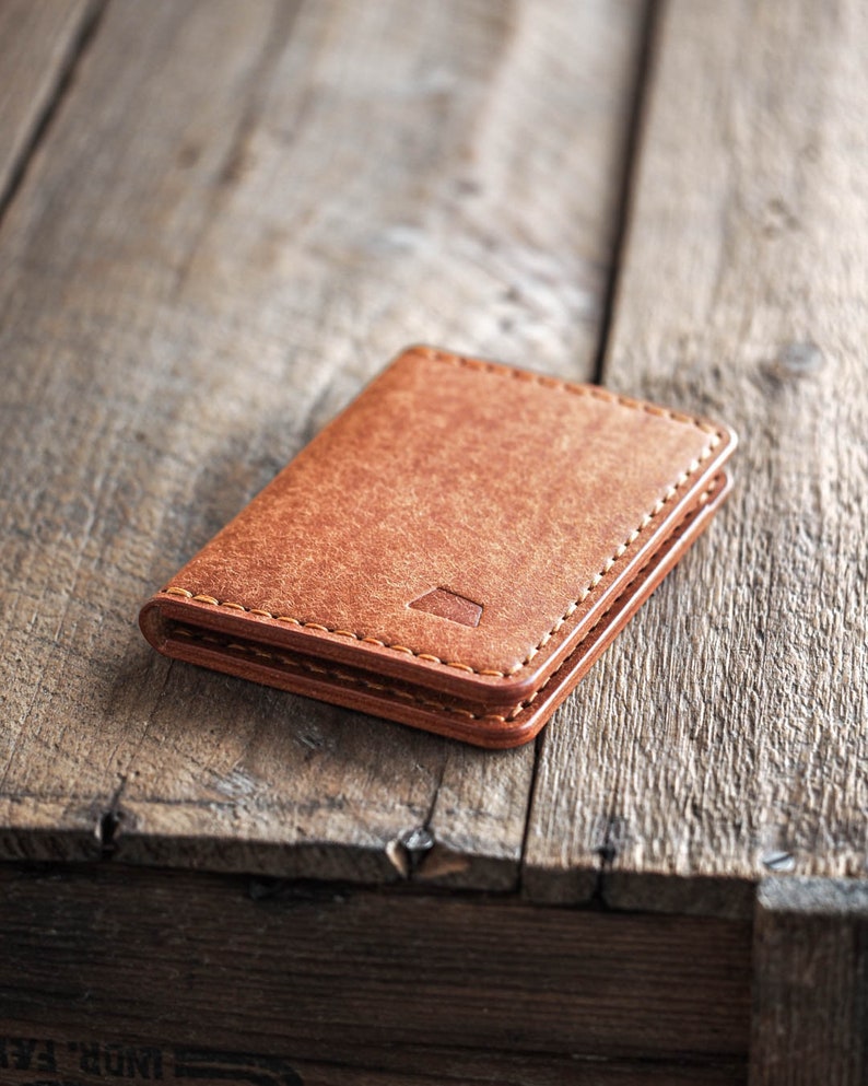 Luava handmade leather bifold wallet cognac