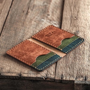 Ranch Wallet Earth | Handmade leather bifold wallet for men | card holder vegetable tanned full grain leather | Mens wallet made in Finland