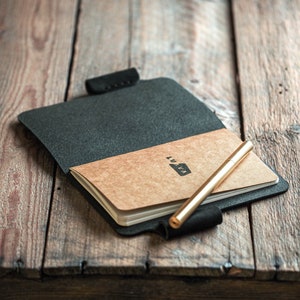 Luava handmade leatherjournal black open