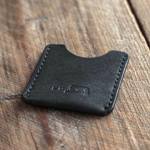 Venture Wallet | Handmade minimalist leather card holder | black card wallet | front pocket wallet | black wallet for men | mens wallet