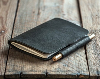 Black Leather journal | Handmade leather notebook cover | Leather sketchbook cover | Black leather journal | Black leather notebook cover