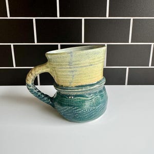 Handmade Clay Mug Blue & Green