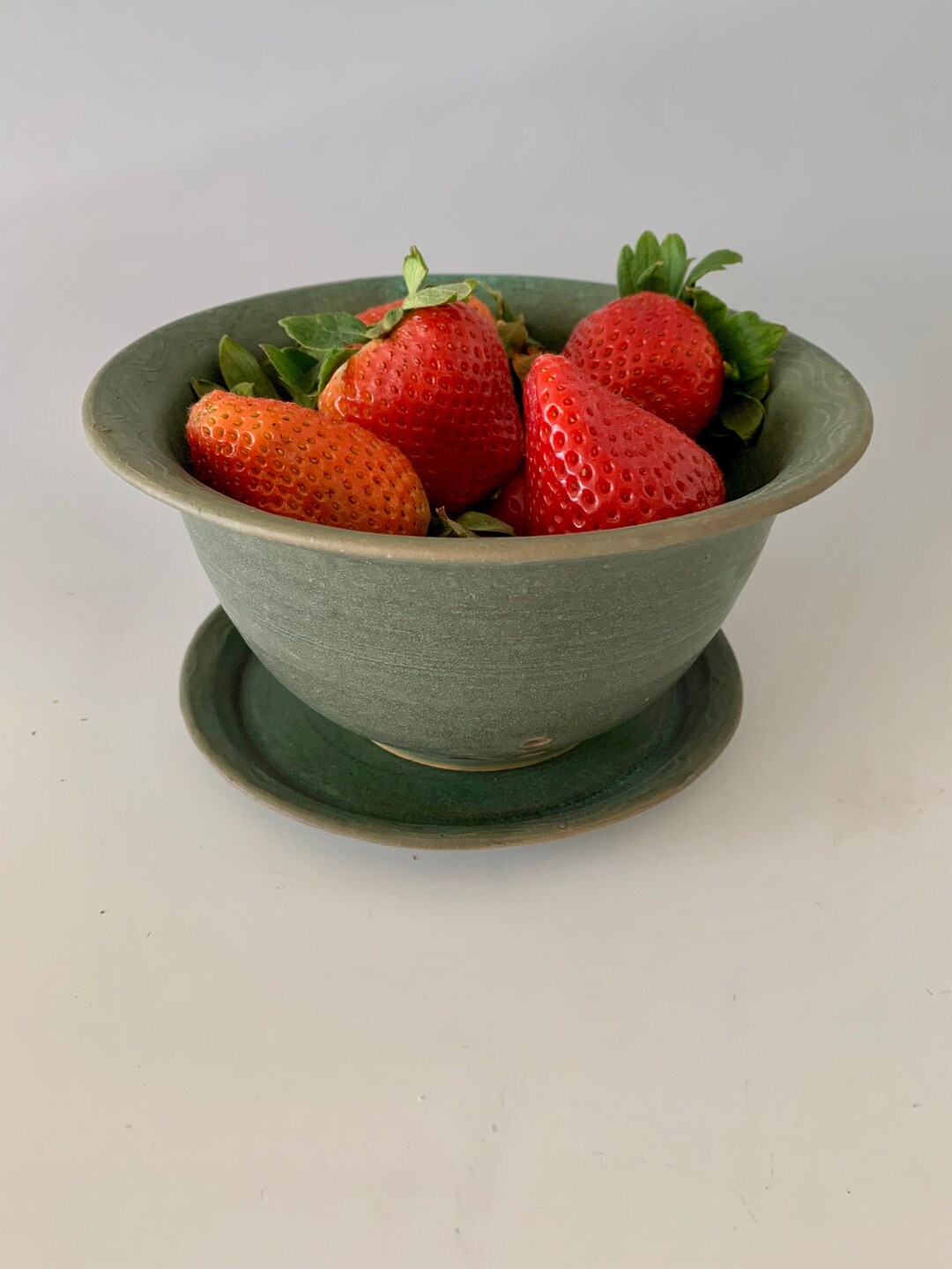 Handmade Bronze Green Clay Berry Bowl Colander - Etsy