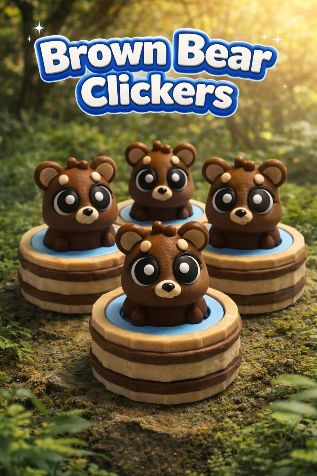 Brown Bear Clicker Fidget Toy, Cute Woodland Animal Clicker, Kawaii Desk Toy, Stress Relief ...