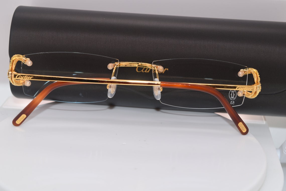 2.00CT Bust Down Cartier Glasses Custom Diamond Cartier Frames Etsy