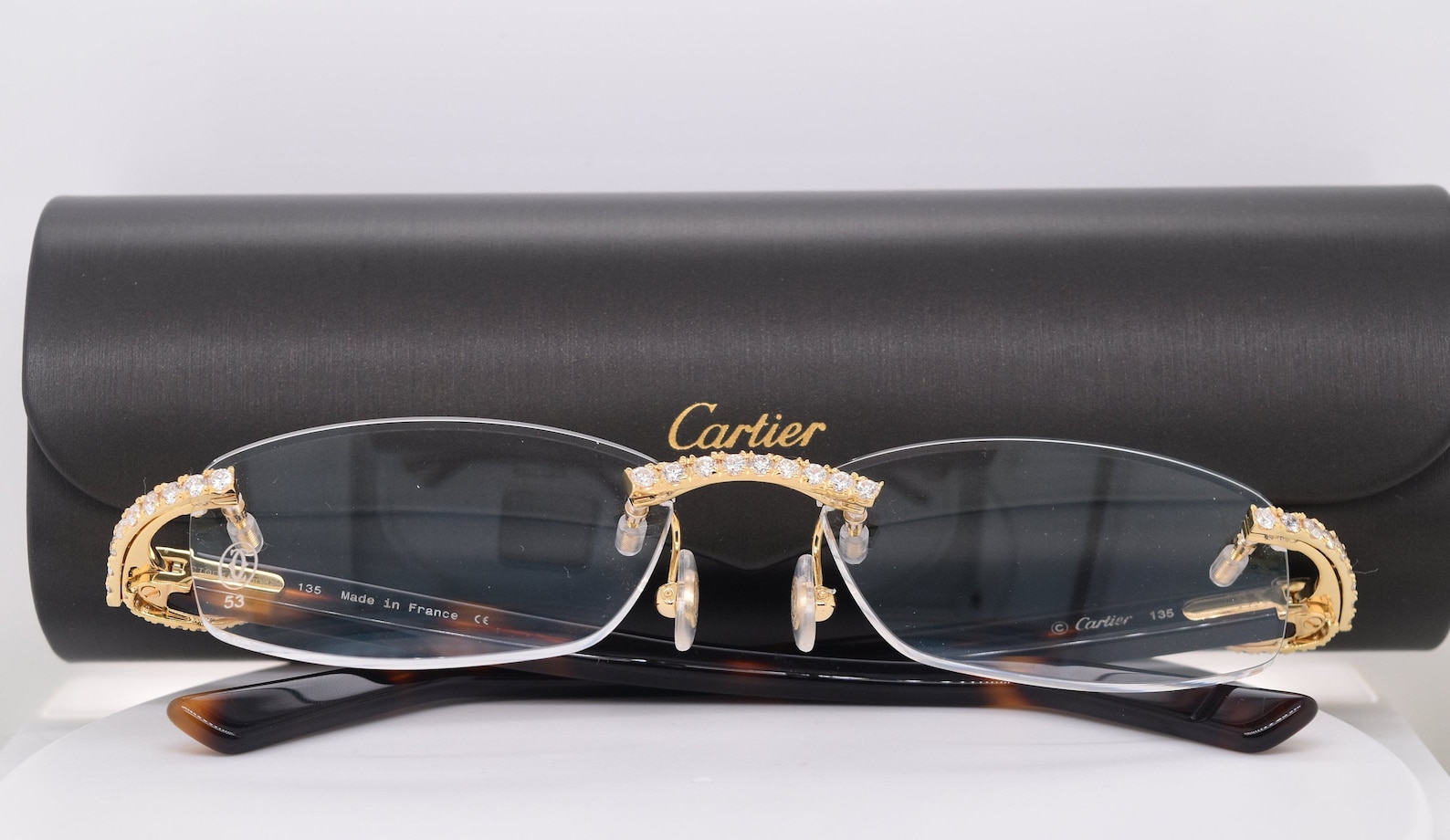3.50CT Bust Down Cartier Glasses Custom Diamond Cartier Frames Etsy