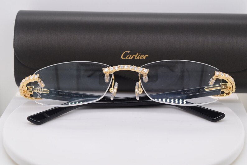 3.50CT Bust Down Cartier Glasses Custom Diamond Cartier Frames Etsy