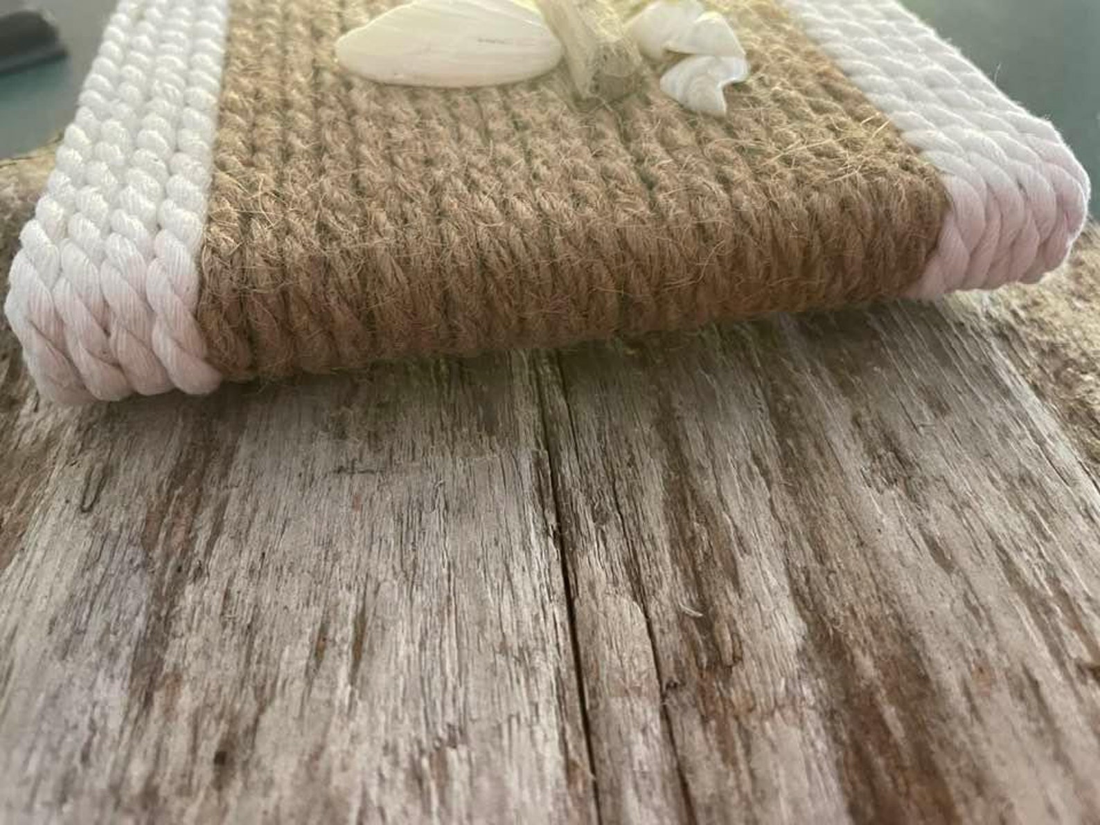 Sailboat Sculpture on Jute Rope With Beach Shells,6x4.5handmade ...