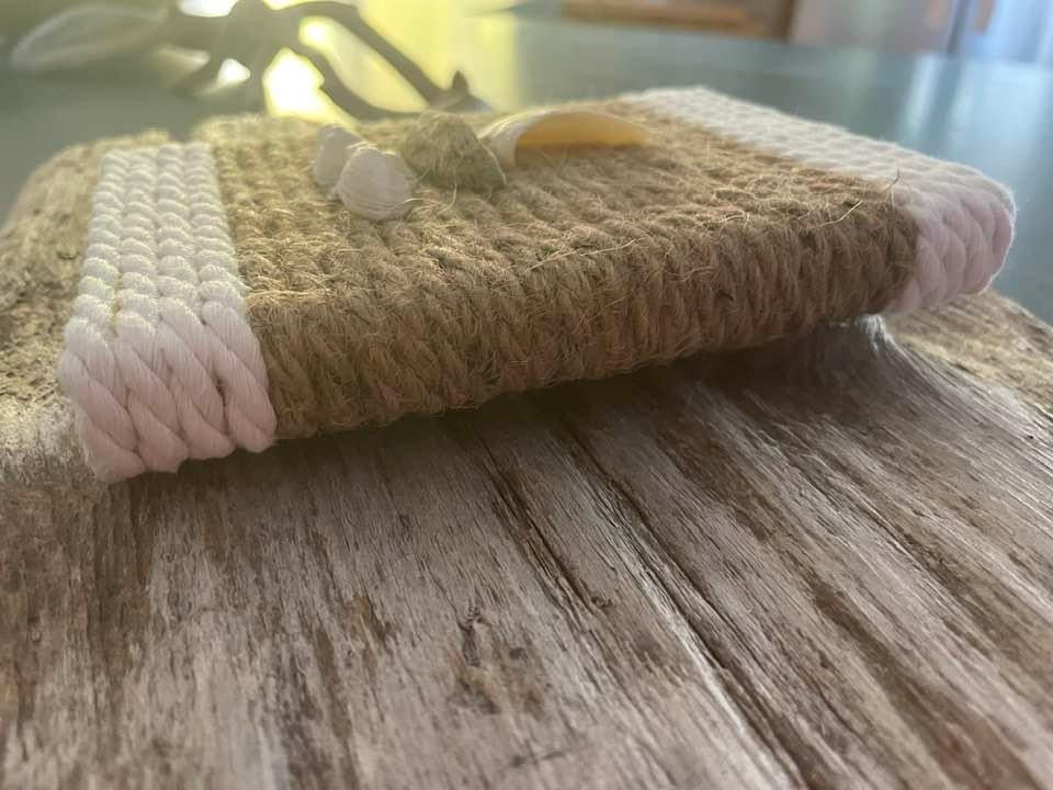 Sailboat Sculpture on Jute Rope With Beach Shells,6x4.5handmade ...