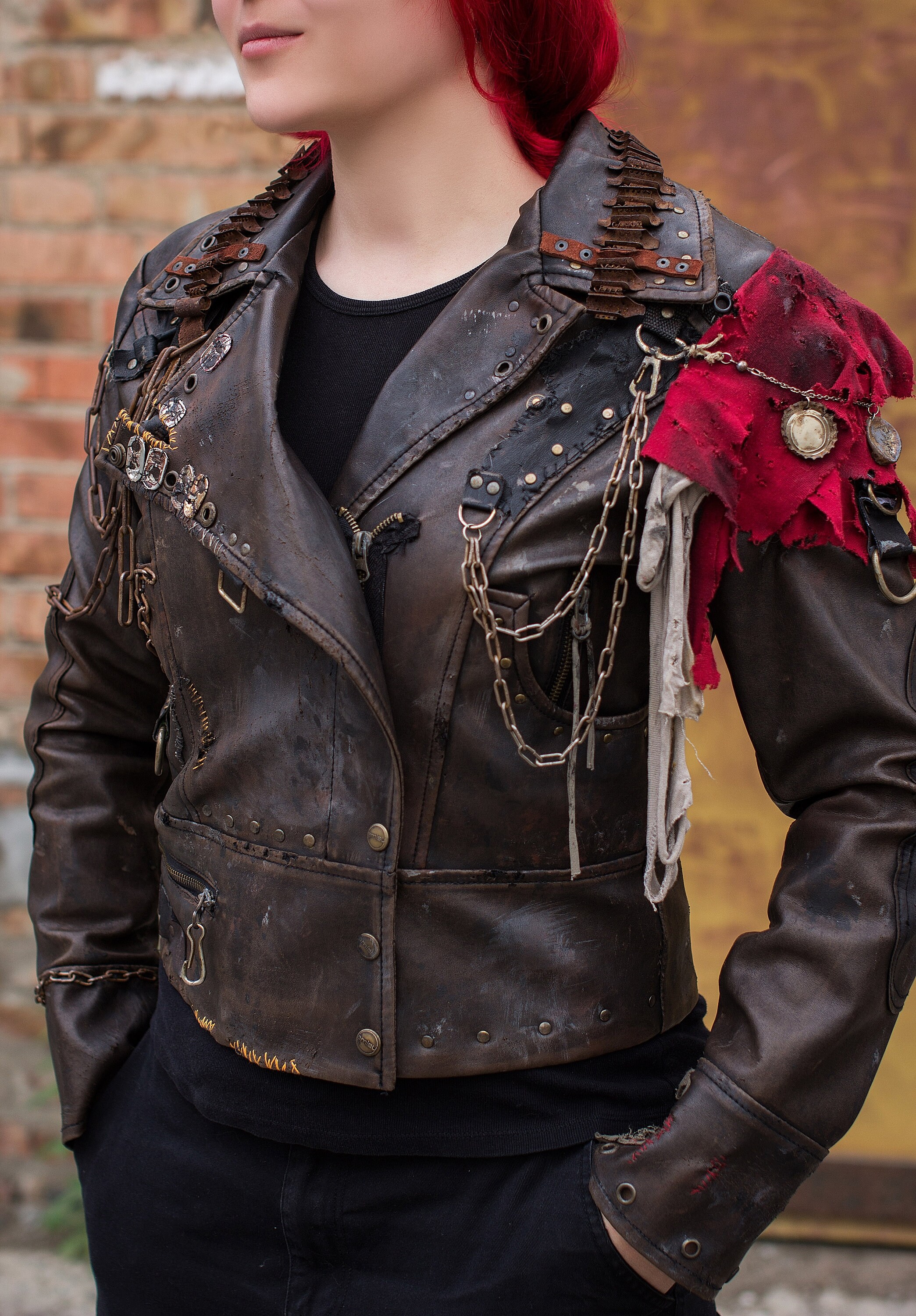 Post Apocalyptic Pleather Jacket Apocalyptic Jacket LARP Etsy