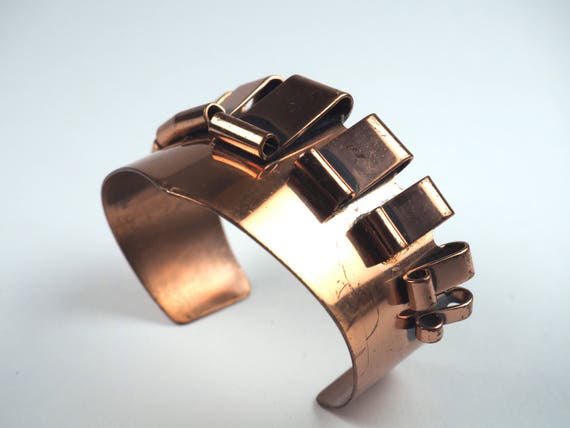 Vintage massive statement Copper Renoir Bracelet … - image 1