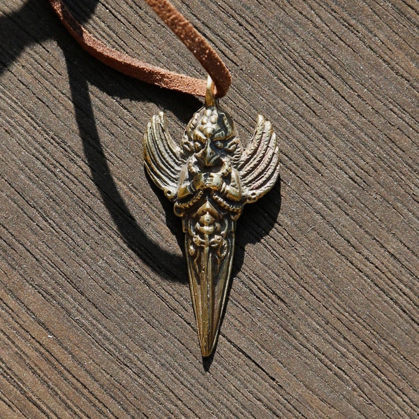 Vintage Tibetan Garuda Bird Adjustable Necklace, Tibetan Buddhism Charm Necklace, Rear View Mirror Charm, Vintage Car Charm, Nepal (R)