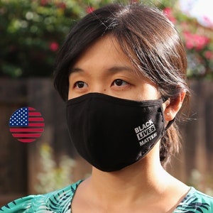 BLM Reusable Cloth Face Mask Covering, Black Lives Matter Slogan Logo 2-Layer Cotton Outdoor Breathable Mask Shield Protection for Men Women