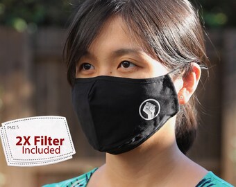 BLM Cotton Face Mask, Adjustable, Reusable, with 2 Filters, Black Lives Matter, Breathable Shield Protection