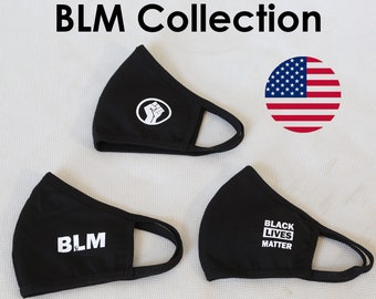 BLM Cloth Face Mask 3-Pack, Black Lives Matter Cotton Mask