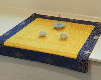 Mantel de altar tradicional chino con brocado de seda de dragón, decoración para mesa de santuario budista tibetano (71 x 71 cm)