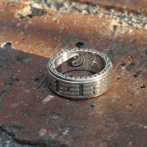 Yin Yang Sterling Silver Spinner Ring, Taoist Ba Gua Ring, Chinese Tai Chi Ring, Tibetan Ring, Meditation, Mens Ring Gift, Zen Ring,Yoga B image 5