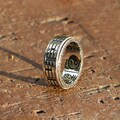 Yin Yang Sterling Silver Spinner Ring, Taoist Ba Gua Ring, Chinese Tai Chi Ring, Tibetan Ring, Meditation, Mens Ring Gift, Zen Ring,Yoga (B)
