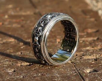 Sterling Silver Tibetan Prayer Ring