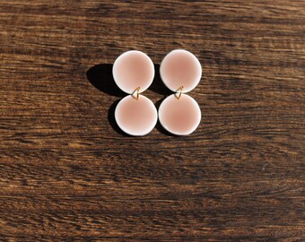 Neutral Polymer Clay Earrings, Faux Ceramic, Handmade Jewelry