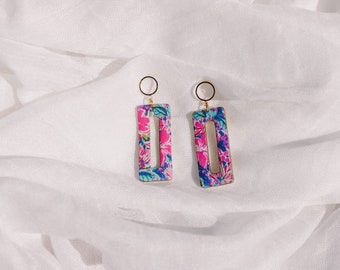 Floral Polymer Clay Dangle Earrings, Lilie Collection