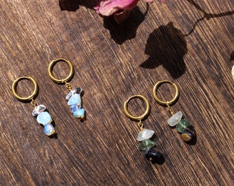 Minimalist Stone Dangle Earrings, Metaphysical Jewelry