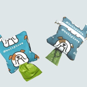 Old English Bulldog, Poop Bag Holder, Cute Pouch, Dog Walking Bag, New Puppy Gift
