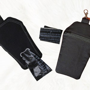 Coffin Poop Bag Holder, Zipper pouch to attach to leash , Spooky Goth Dog gift