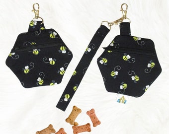 Honeycomb Honey Bee Treat Pouch, BumbleBee bag with wristlet, Great Gardeners Gift