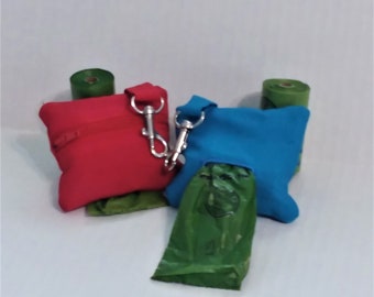 Colorful Dog Poop Bag Holder: Kona Cotton Leash Clip Dispenser