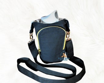 Denim Crossbody Bag, Water Bottle bag, Dog Walking Bag for Rescue Dog Mom