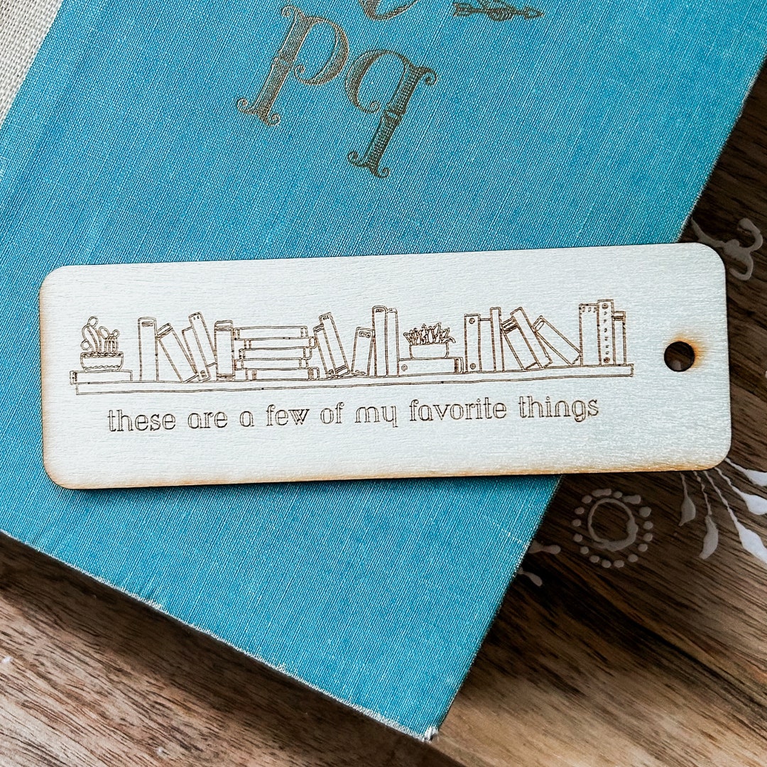 Laser Engraved Wooden Bookmark, Favorite Things Book Lover Gift - Etsy