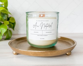 100% Pure White Beeswax Candle, 10 oz, Unscented, Handmade, Non-Toxic, Pet and Allergy Friendly, Crackling Wood Wick, Clean Slow Burning