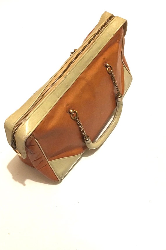 Vintage Brown & White Purse - image 5