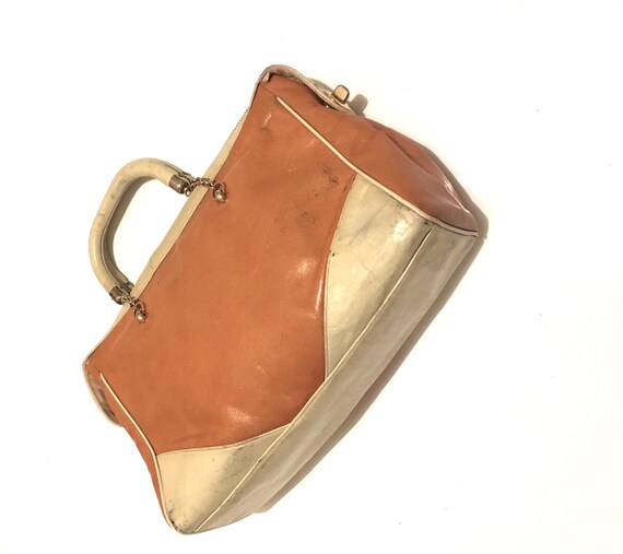 Vintage Brown & White Purse - image 6