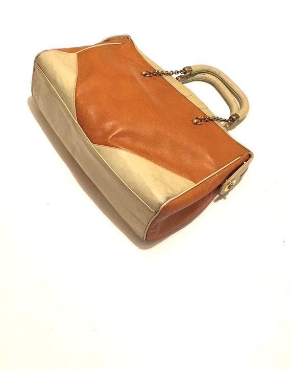 Vintage Brown & White Purse - image 3